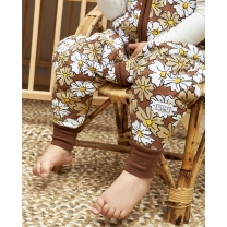 Winter Slaapoverall Jumper Vintage Flower - Chocolate