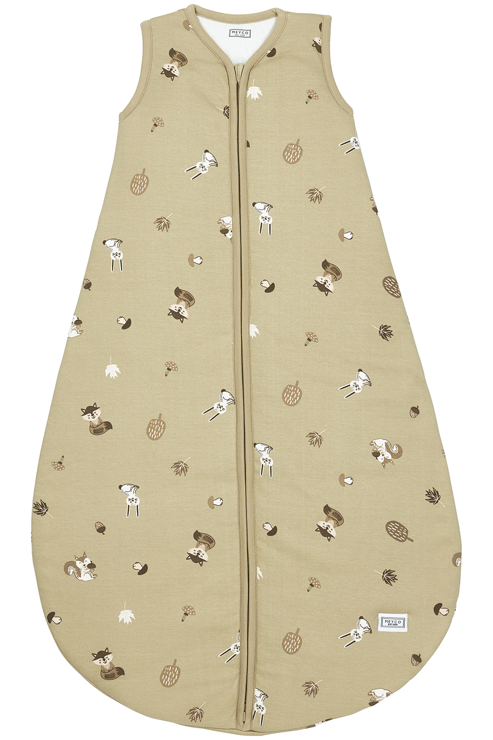 Rond Gevoerde Baby Slaapzak Forest Animals - Sand - 74cm