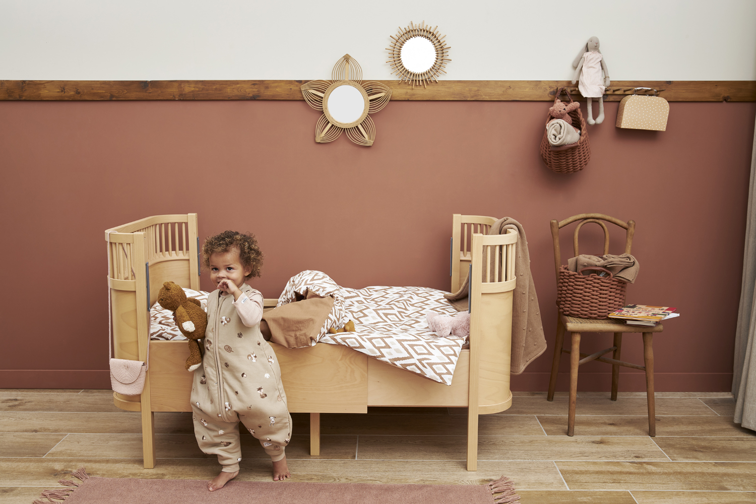 Baby Winter Slaapoverall Forest Animals - Sand - 80cm - afbeelding 5