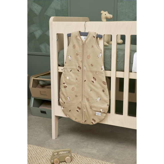 Ronde gevoerde baby slaapzak Forest Animals - zand - 98c