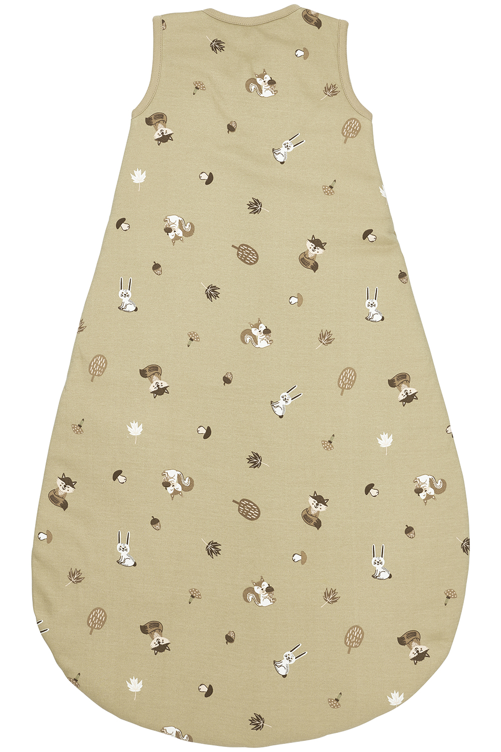 Ronde gevoerde baby slaapzak Forest Animals - zand - 98c
