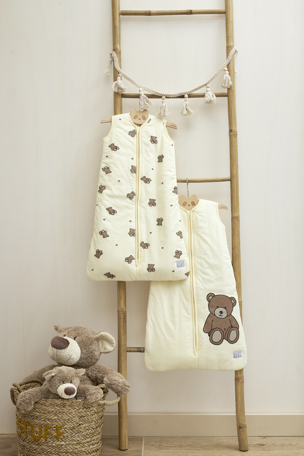 Baby Slaapzak Gevoerd Teddy Bear - Soft Yellow - 110cm