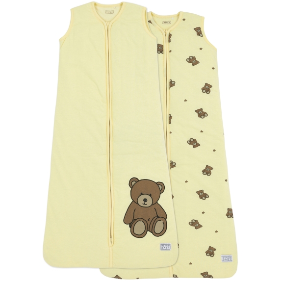 Meyco - Baby Slaapzak Gevoerd Teddy Bear - Geel - 90cm