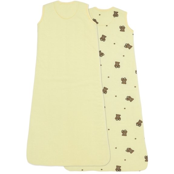 Meyco - Baby Slaapzak Gevoerd Teddy Bear - Geel - 90cm