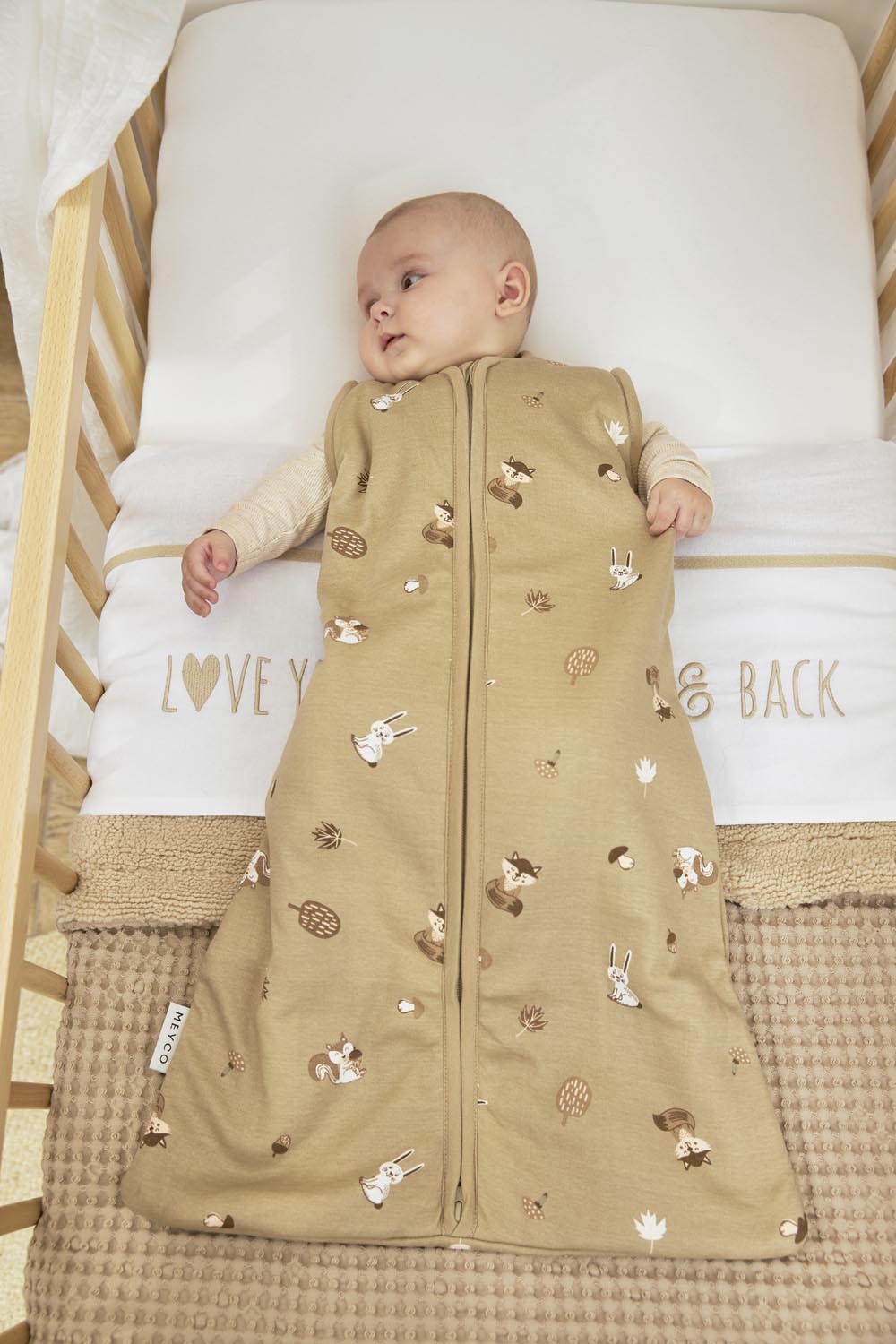Baby Slaapzak Afritsbare Mouwen Forest Animals - Sand - afbeelding 8