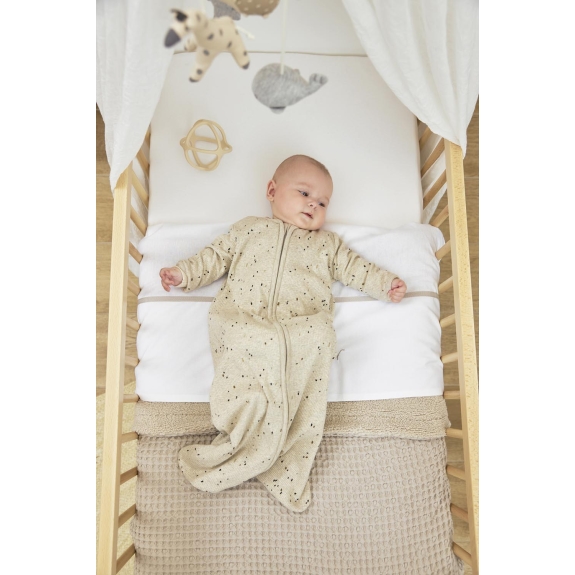 Baby Slaapzak Mouwen Rib Mini Spot - Sand Melange - 70cm