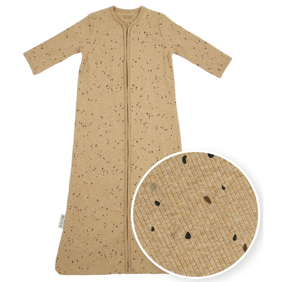 Baby Slaapzak Mouwen Rib Mini Spot - Toffee Melange - 11