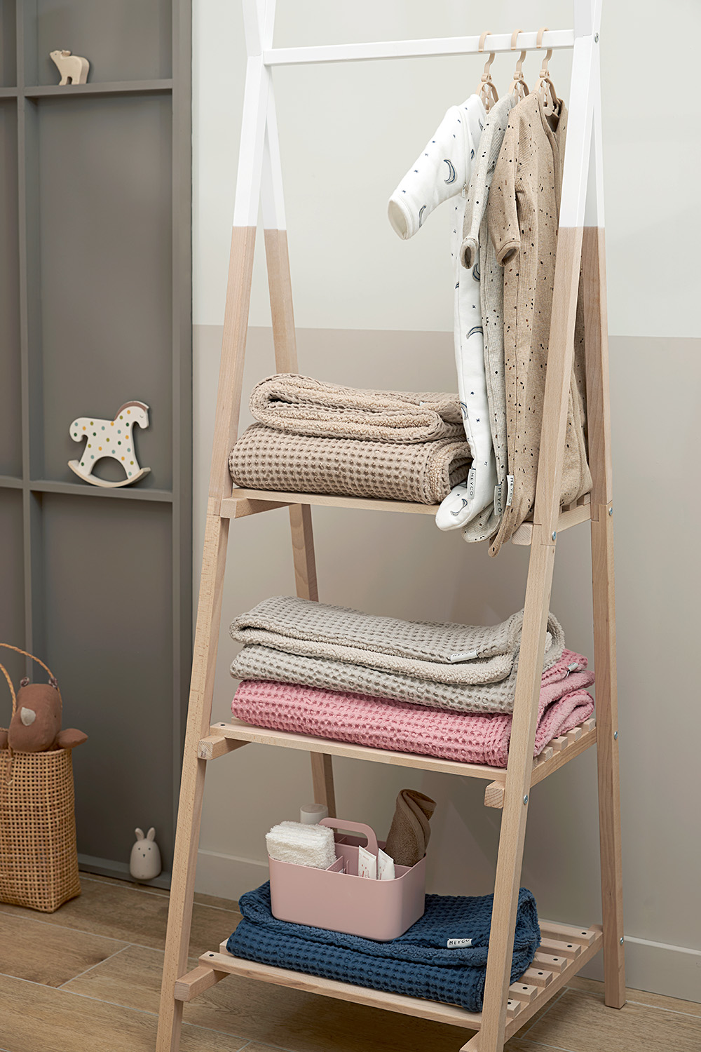 Baby Slaapzak Mouwen Rib Mini Spot - Toffee Melange - 11