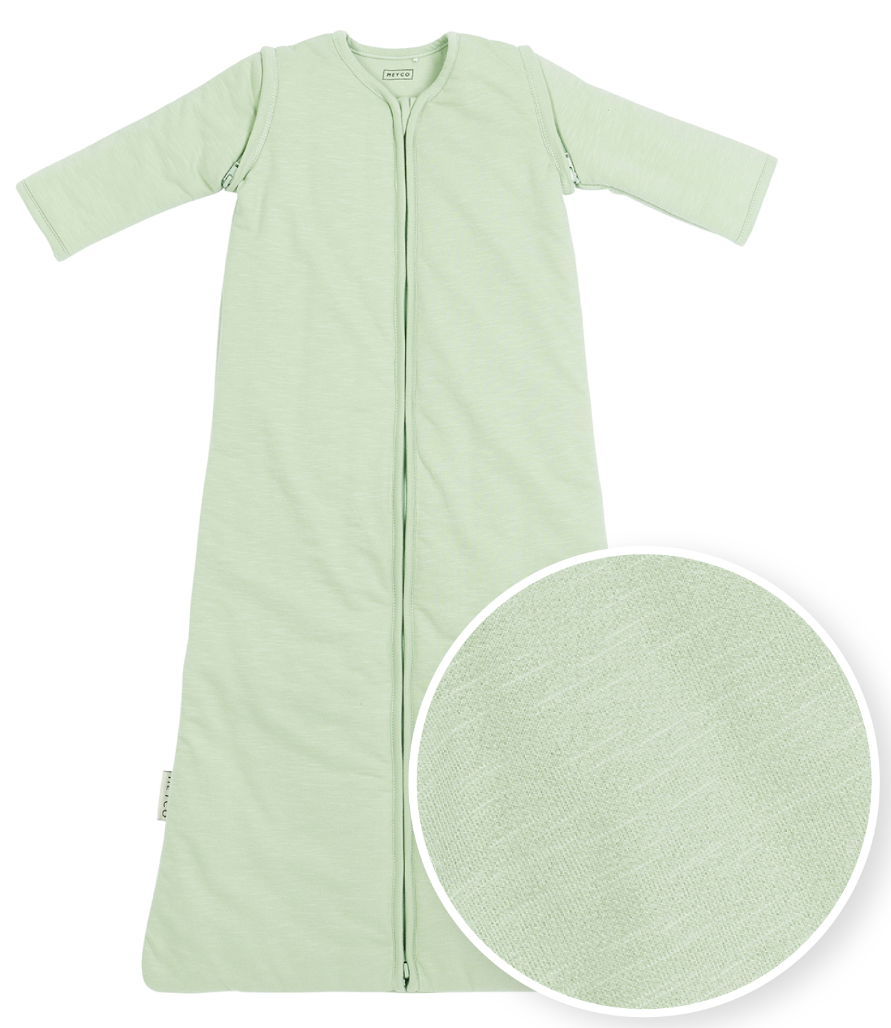 Baby Slaapzak Afritsbare Mouwen Soft Green 110cm - afbeelding 2