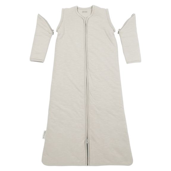 Meyco - Baby Slaapzak Afritsbare Mouwen Greige 90cm