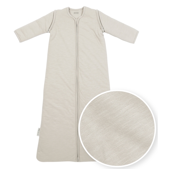 Meyco - Baby Slaapzak Afritsbare Mouwen Greige 90cm