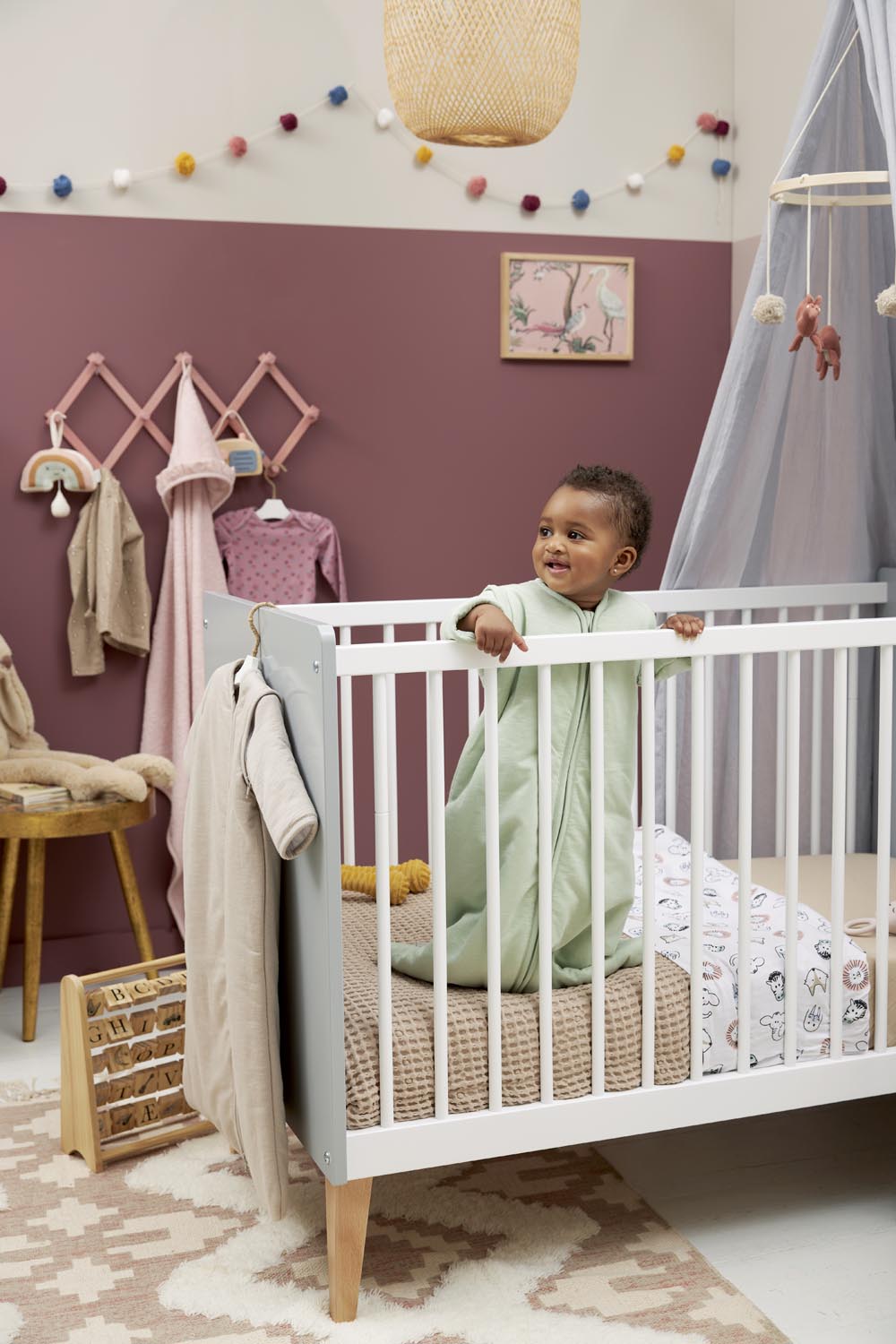 Baby Slaapzak Afritsbare Mouwen Slub - Greige - 70cm