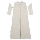 Baby Slaapzak Afritsbare Mouwen Slub - Greige - 110cm