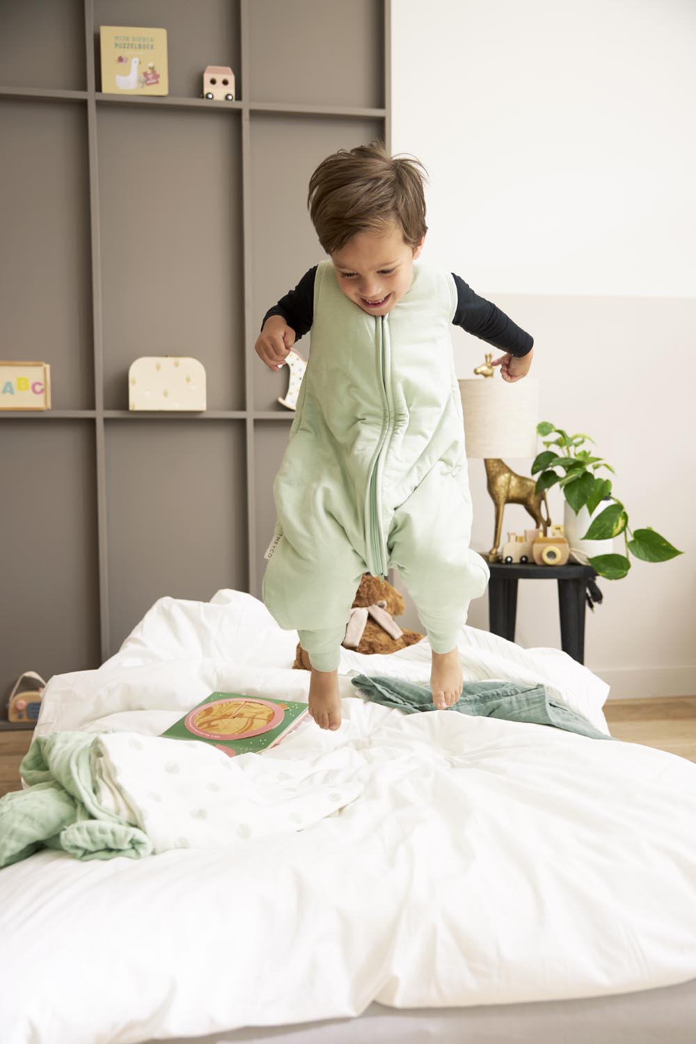 Baby Winter Slaapoverall Jumper Slub - Soft Green - 104c - afbeelding 6