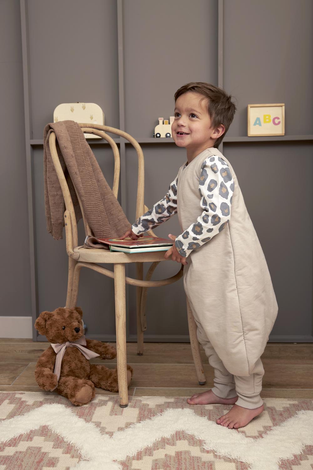 Baby Winter Slaapoverall Jumper Slub - Greige - 92cm - afbeelding 6