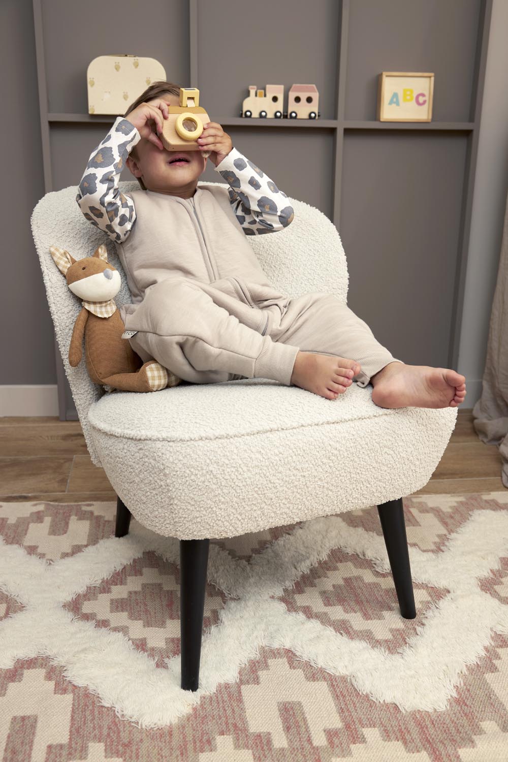 Baby Winter Slaapoverall Jumper Slub - Greige - 92cm - afbeelding 7