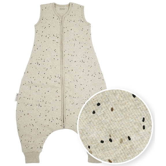Baby Winter Slaapoverall Rib Mini Spot - Sand Melange - 