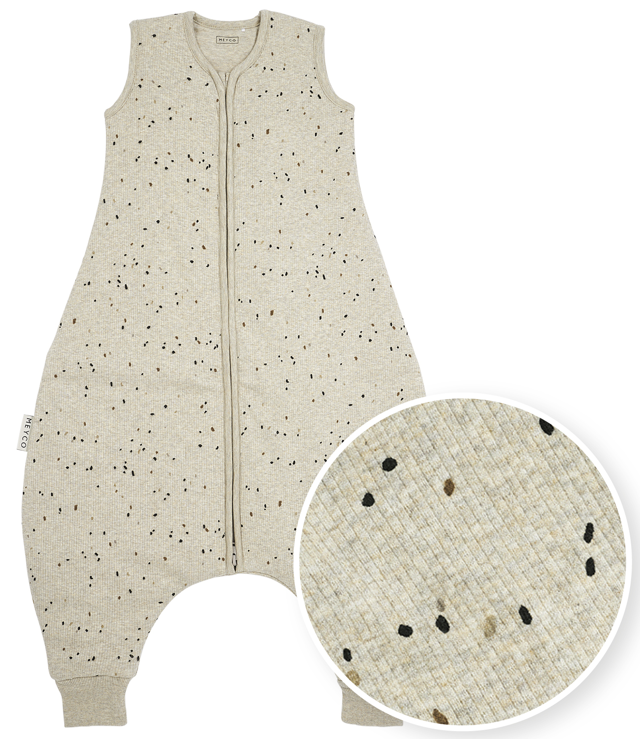 Baby Winter Slaapoverall Rib Mini Spot - Sand Melange -  - afbeelding 2