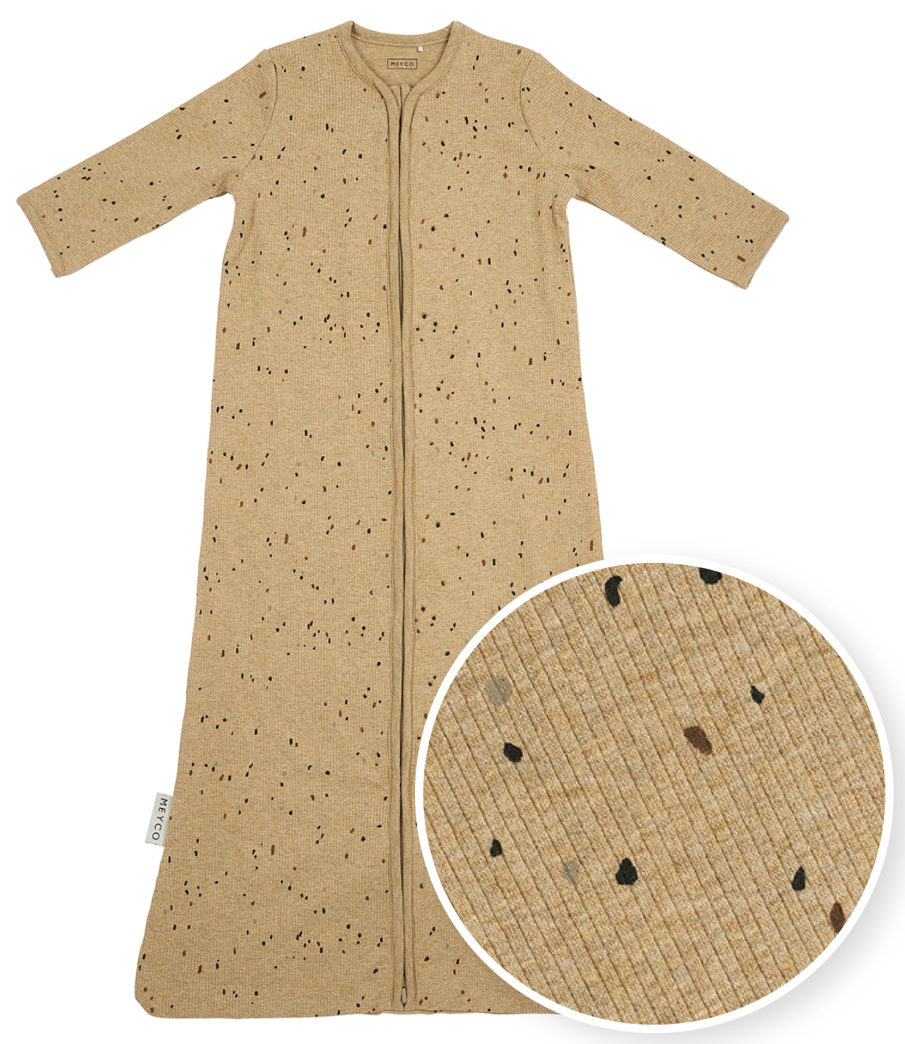 Baby Slaapzak Rib Mini Spot - Toffee Melange - 90cm - afbeelding 2