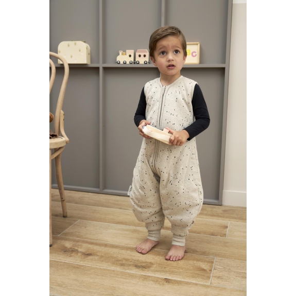 Baby Winter Slaapoverall Jumper Rib Mini Spot - Sand Mel