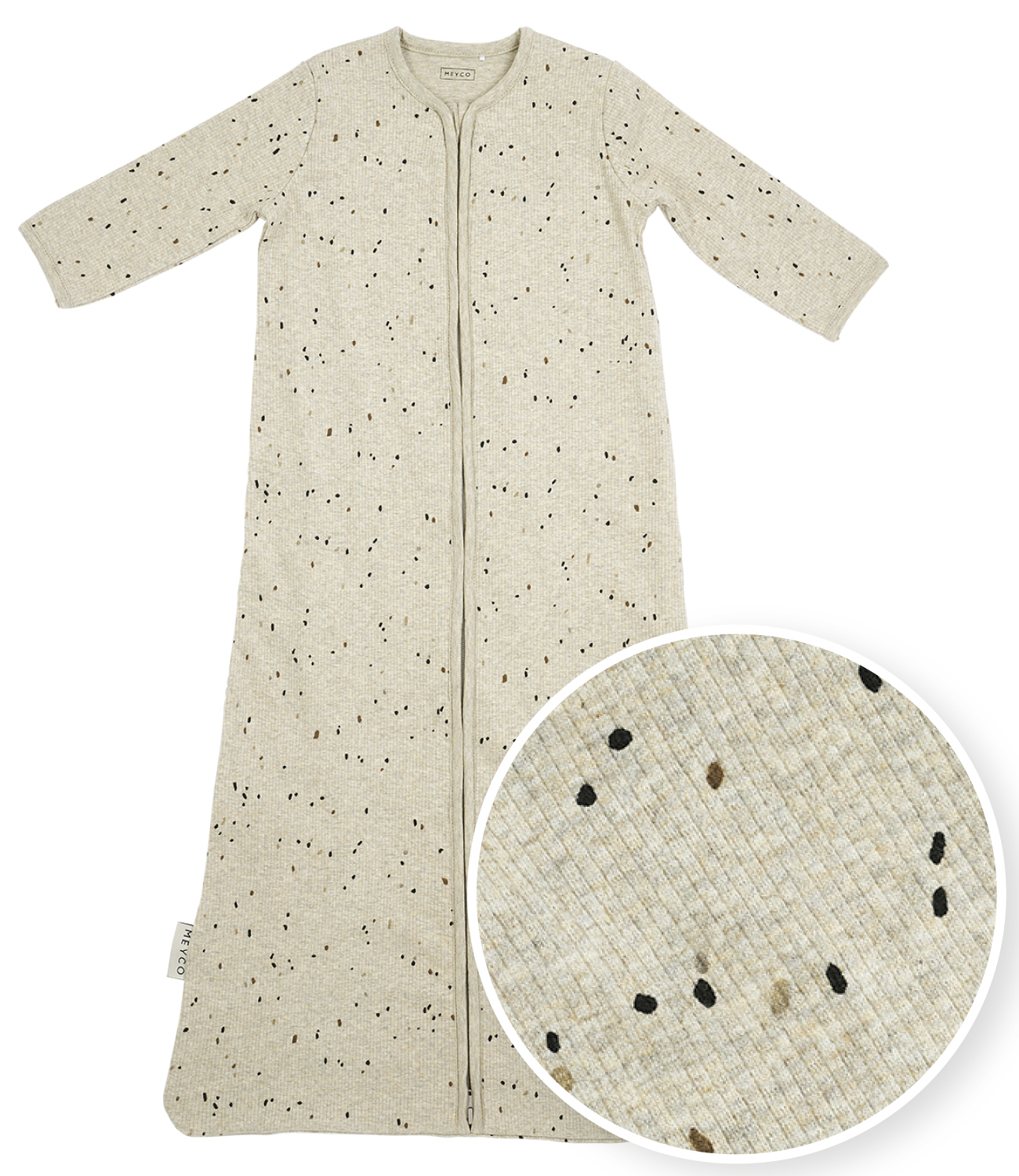 Baby Slaapzak Rib Mini Spot - Sand Melange - 90cm - afbeelding 2