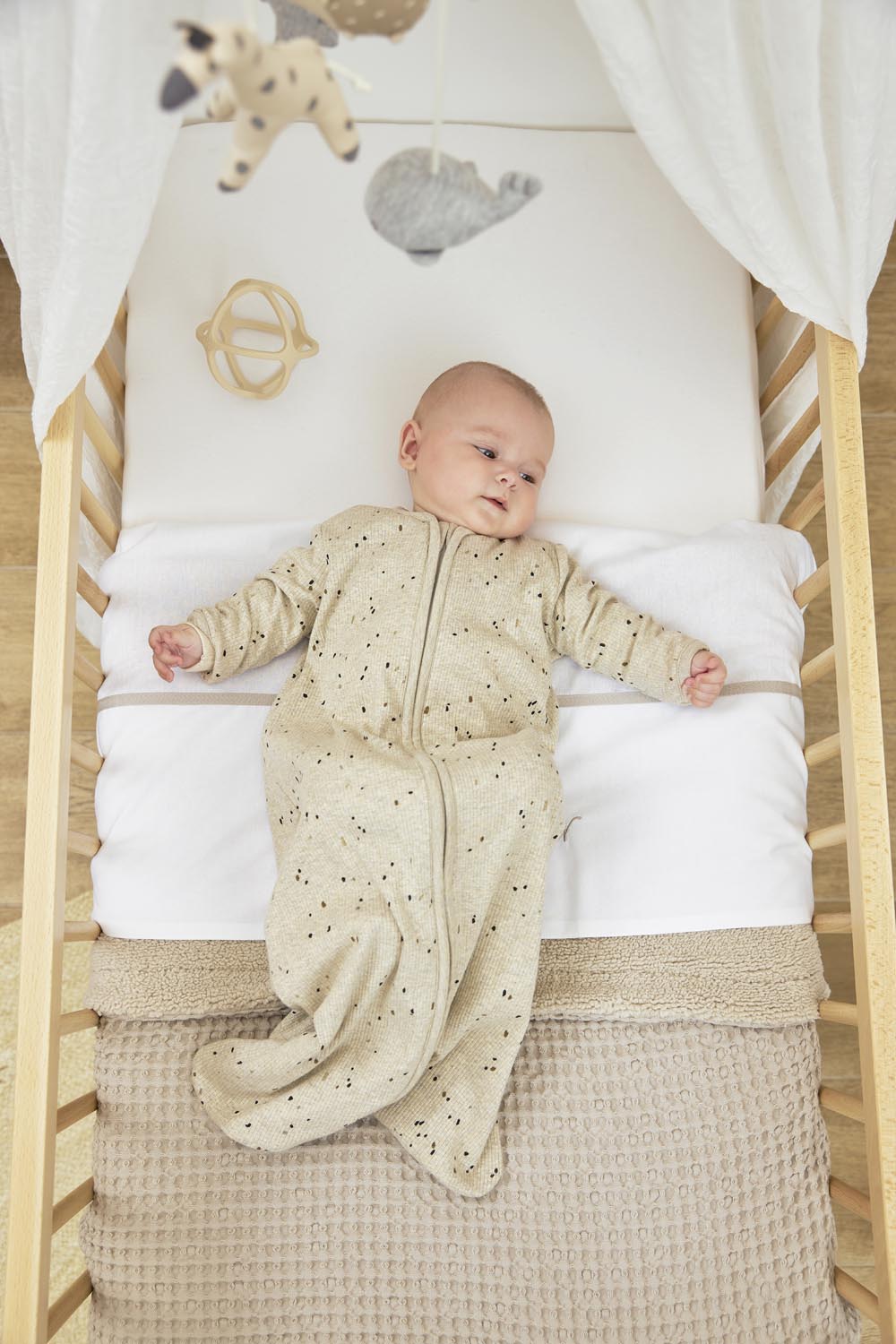 Baby Slaapzak Rib Mini Spot - Sand Melange - 90cm - afbeelding 7