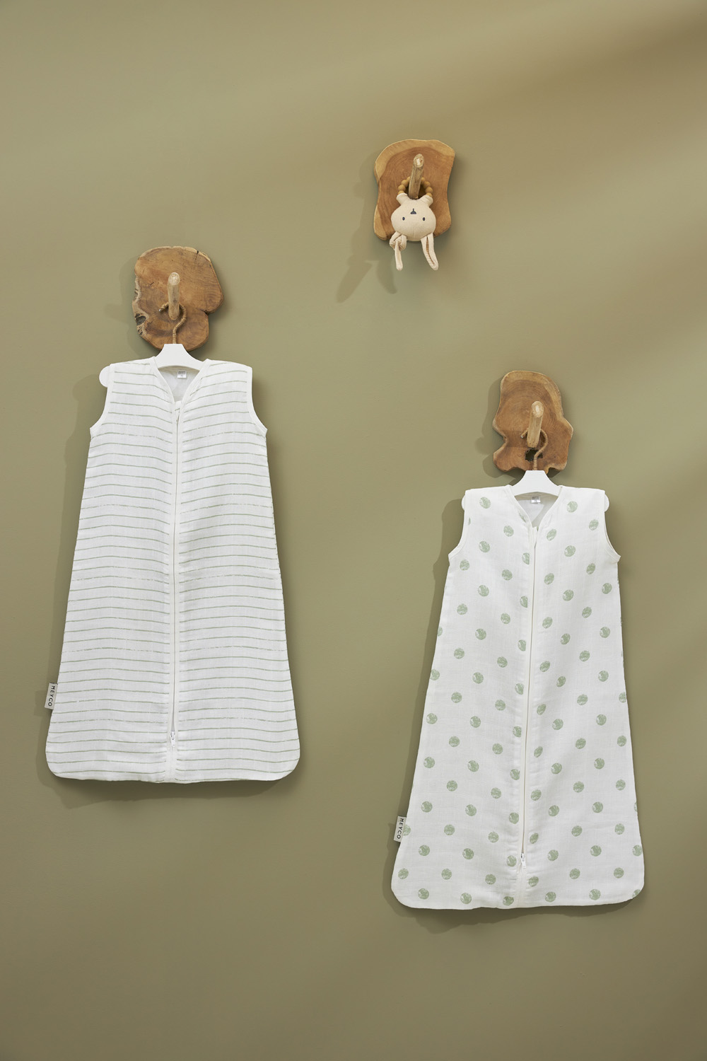 Zomerslaapzak voor Baby met Hydrofiel Dots - Soft Green  - afbeelding 5