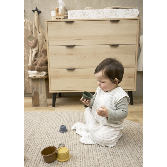 Zomerslaapzak voor Baby Stripe - Soft Green - 70cm