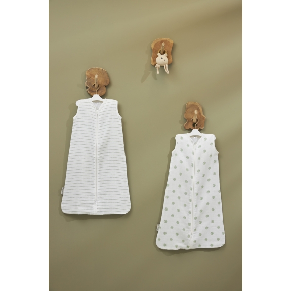Zomerslaapzak voor Baby Stripe - Soft Green - 70cm