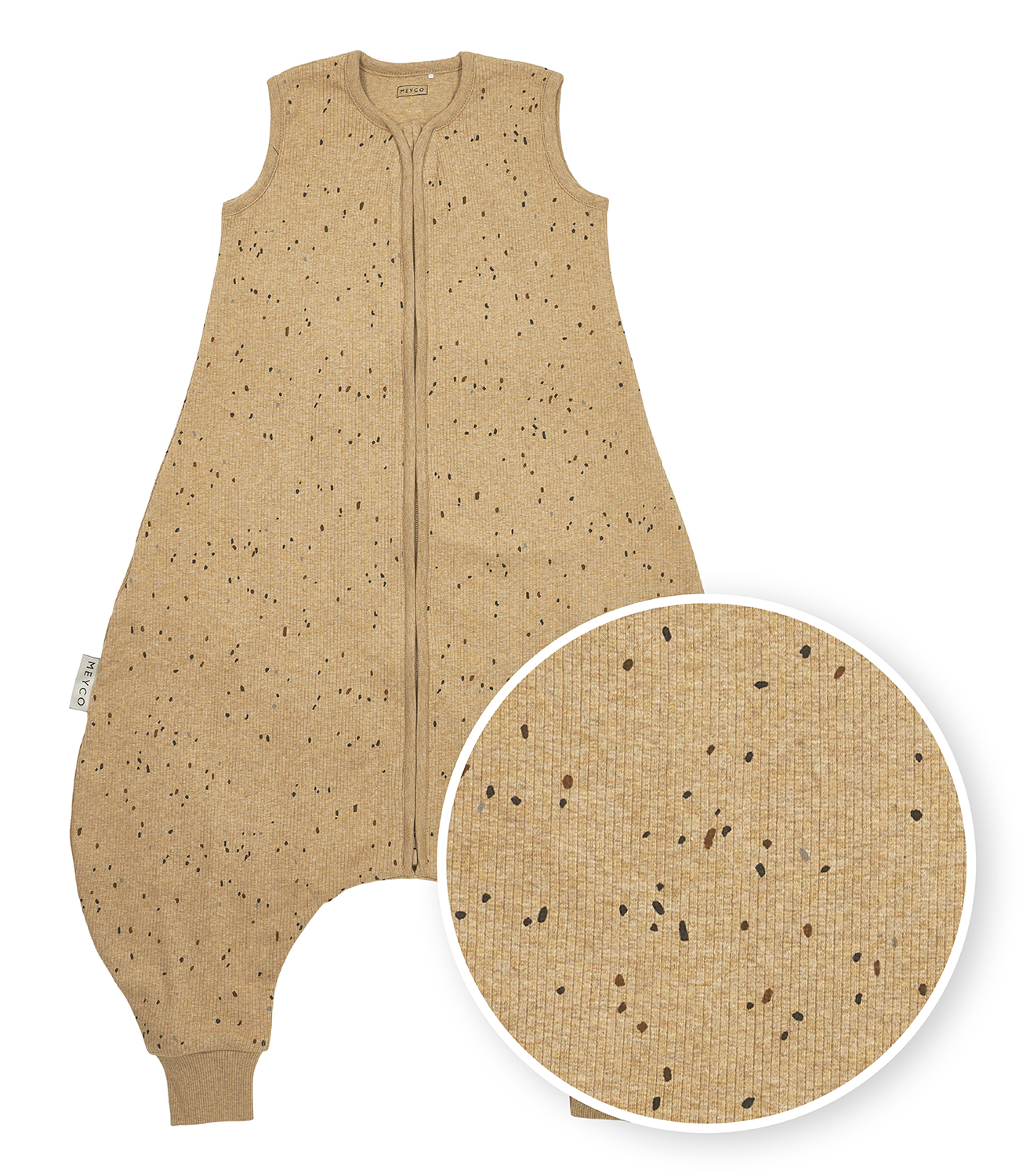 Zomer Slaapoverall Jumper Rib Mini Spot - Toffee Melange - afbeelding 2