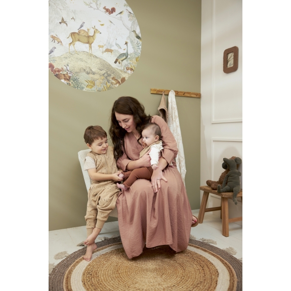 Zomer Slaapoverall Jumper Rib Mini Spot - Toffee Melange