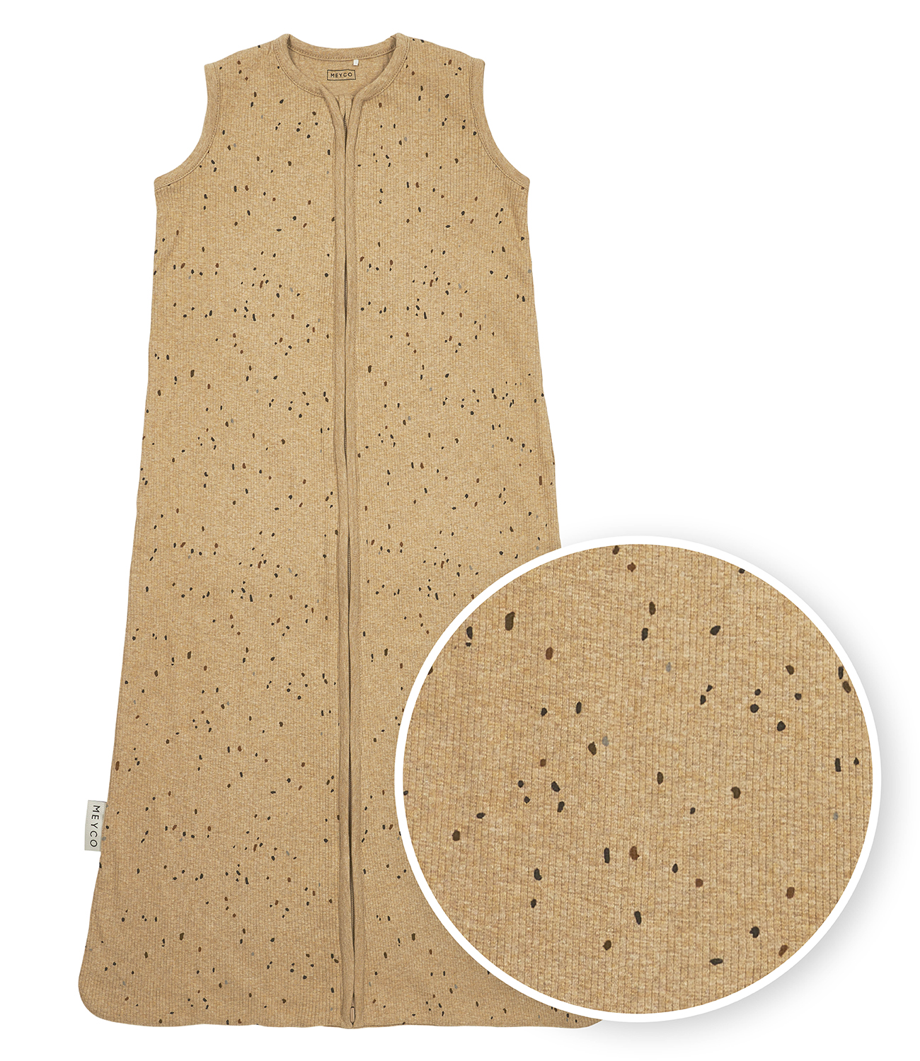 Zomerslaapzak Rib Mini Spot - Toffee Melange - 110cm - afbeelding 2