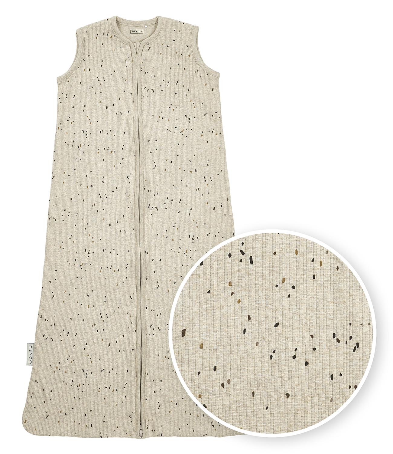 Zomerslaapzak Rib Mini Spot - Sand Melange - 110cm - afbeelding 2