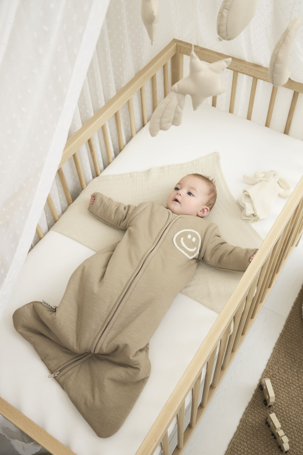 Slaapzak met afritsbare mouwen en Smile applicatie - Tau - afbeelding 9