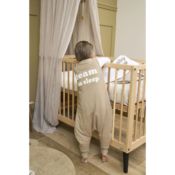 Baby Winter Slaapoverall Jumper Slub - Taupe/Offwhite - 
