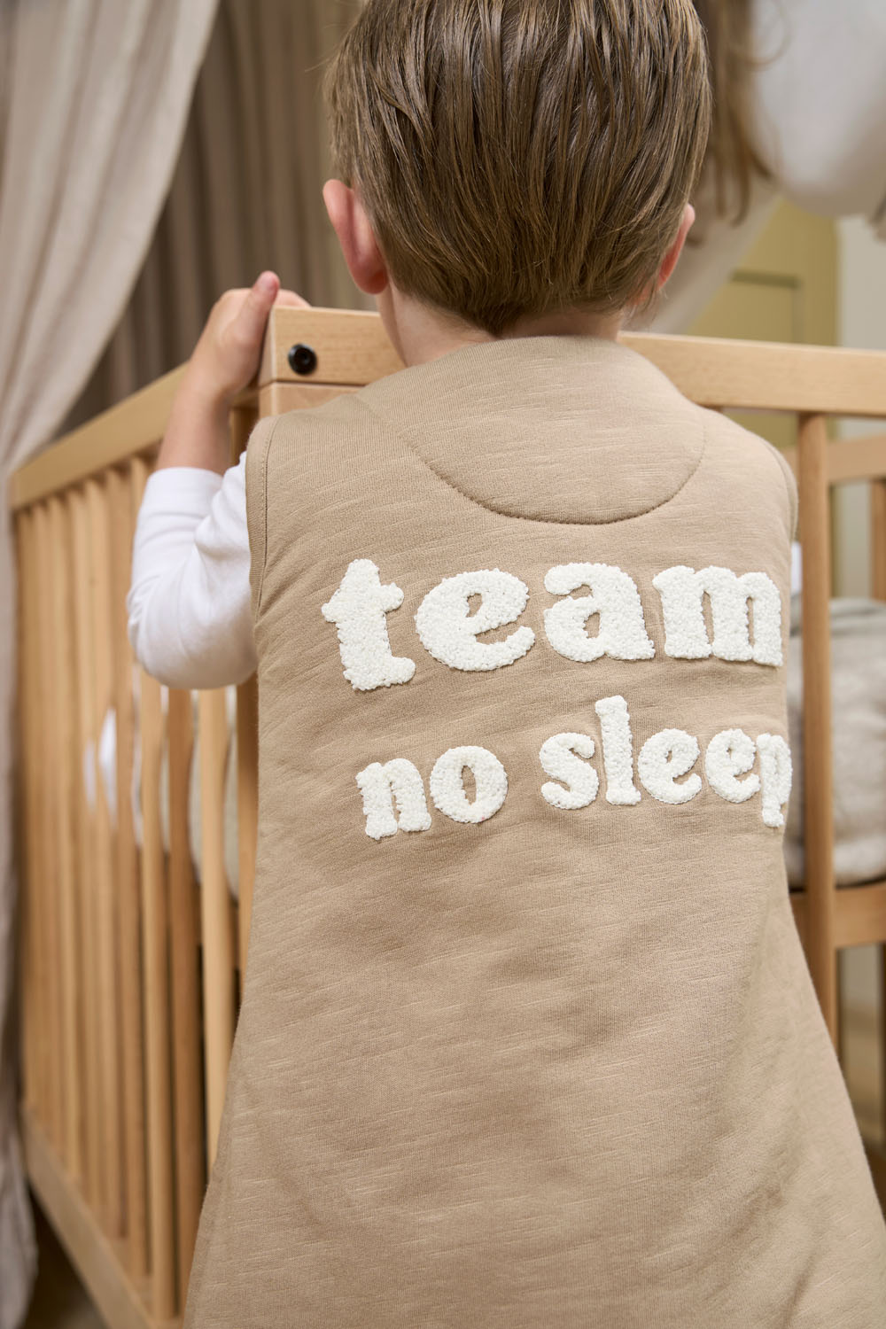 Baby Winter Slaapoverall Jumper Slub - Taupe/Offwhite -  - afbeelding 8