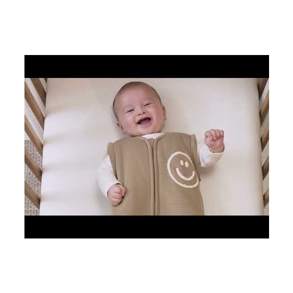 Baby Winter Slaapoverall Jumper Slub - Taupe/Offwhite - 