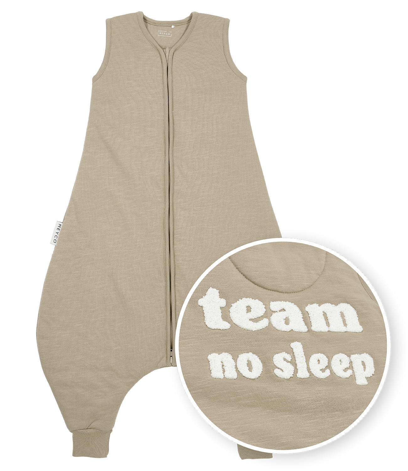 Winter Slaapoverall Jumper met Team No Sleep - Taupe/Off - afbeelding 2