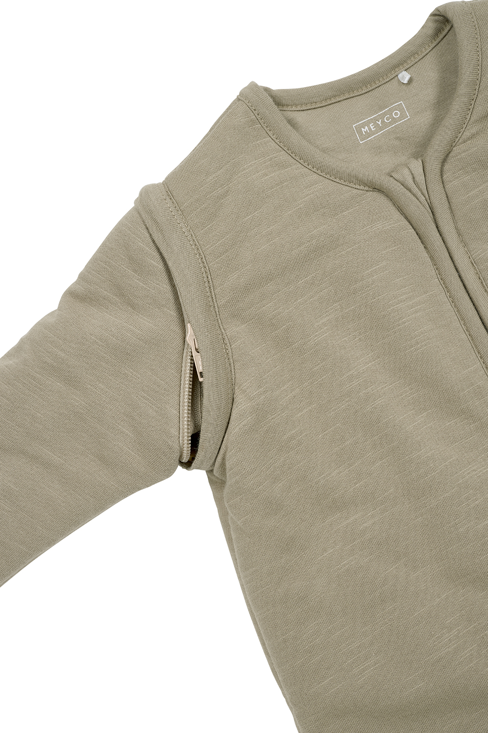 Baby Slaapzak Met Afritsbare Mouwen Slub - Taupe/Offwhit - afbeelding 6