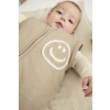 Baby Slaapzak Met Afritsbare Mouwen Slub - Taupe/Offwhit