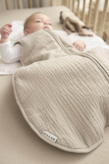 Gevoerde Baby Slaapzak Pre-washed Hydrofiel - Sand - 70c