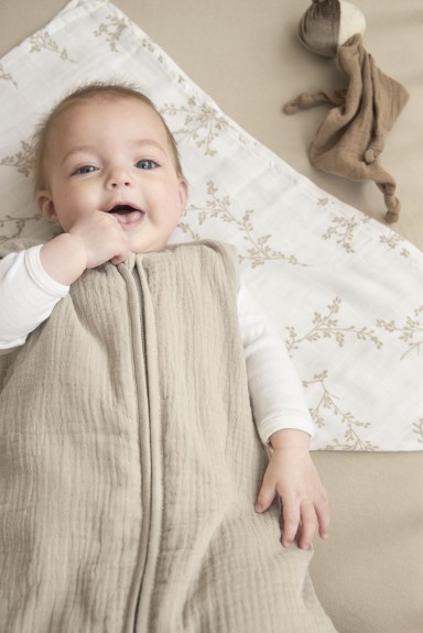 Gevoerde Baby Slaapzak Pre-washed Hydrofiel - Sand - 70c