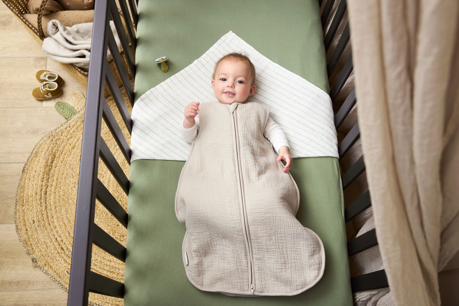 Baby Slaapzak Gevoerd Pre-washed Hydrofiel Uni - Greige - afbeelding 8