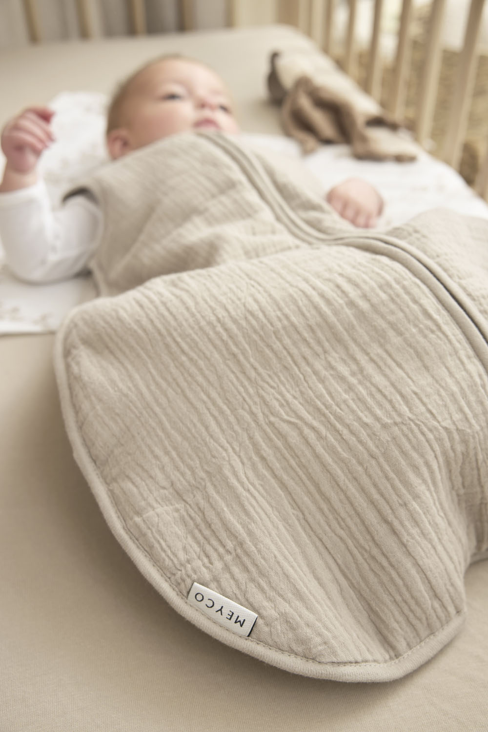 Baby Slaapzak Pre-Washed Hydrofiel Uni - Sand - 90cm - afbeelding 6