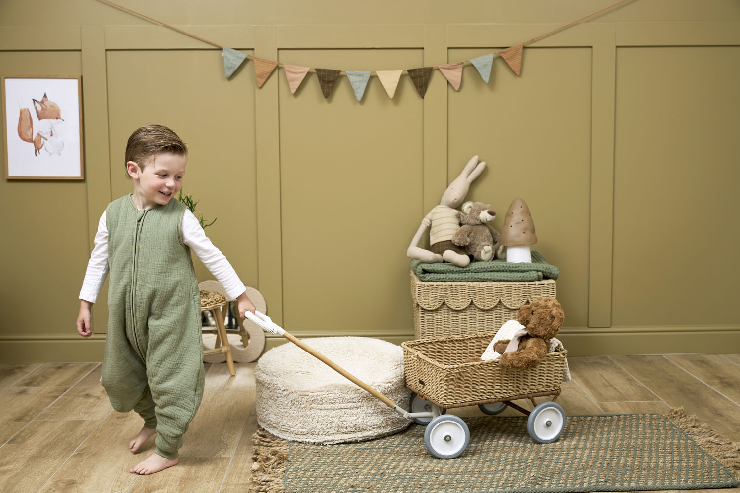 Baby Winter Slaapoverall Jumper Pre-washed - Olive Green - afbeelding 6