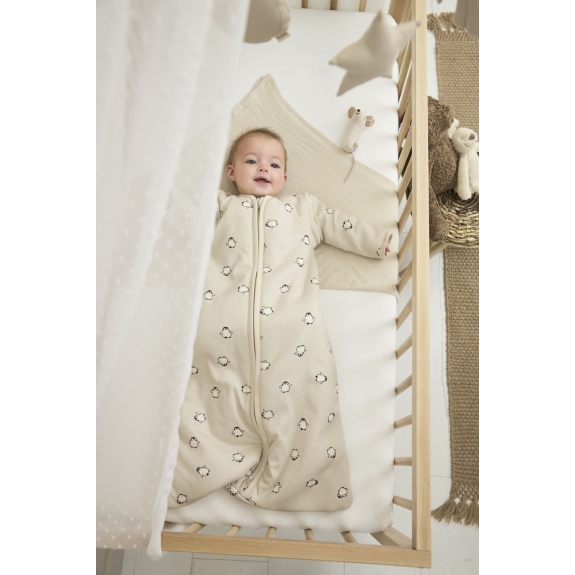 Baby Slaapzak Afritsbare Mouwen Penguin - Soft Sand