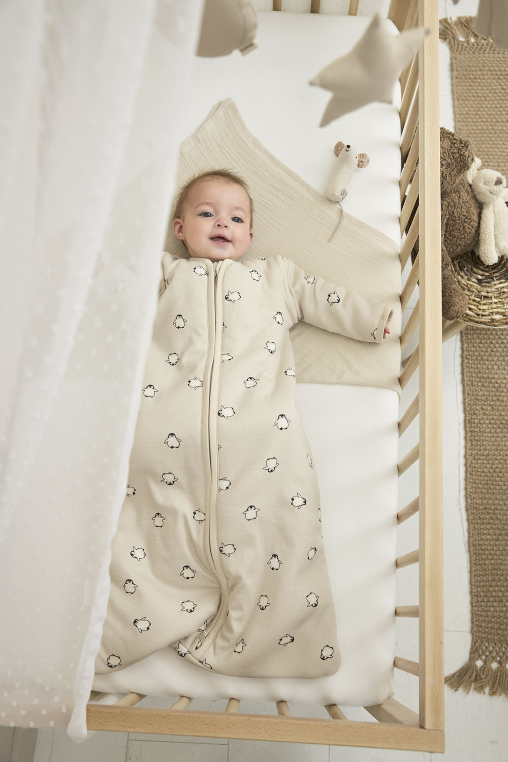 Baby Slaapzak Afritsbare Mouwen Penguin - Soft Sand - afbeelding 8