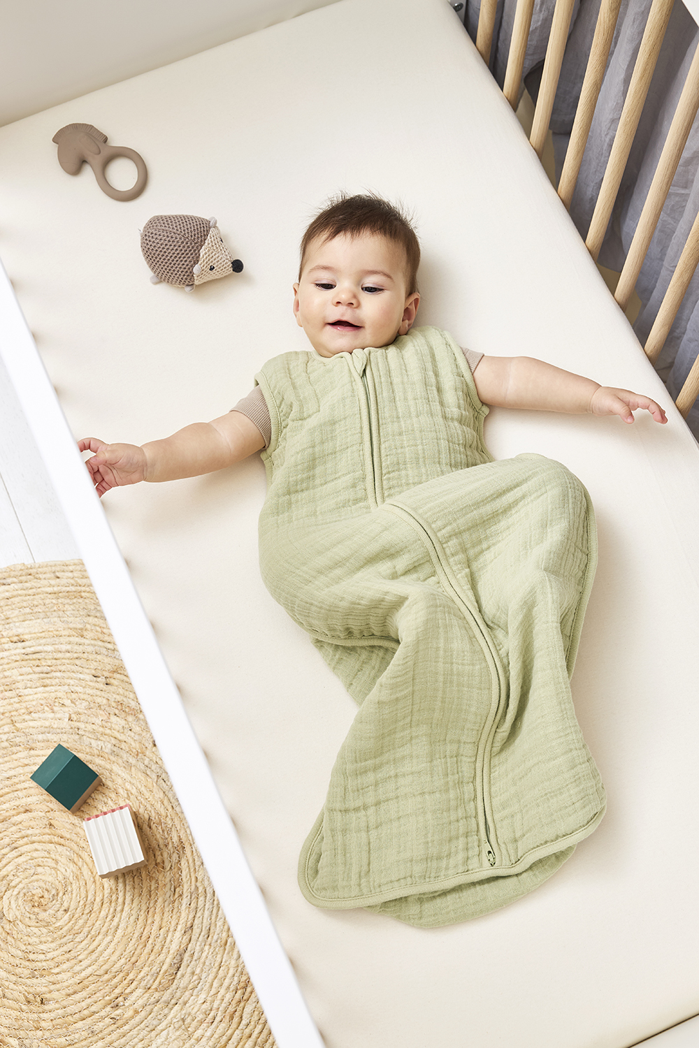 Zomerslaapzak voor Baby's - Soft Olive - 110cm - 0.5 TOG - afbeelding 6