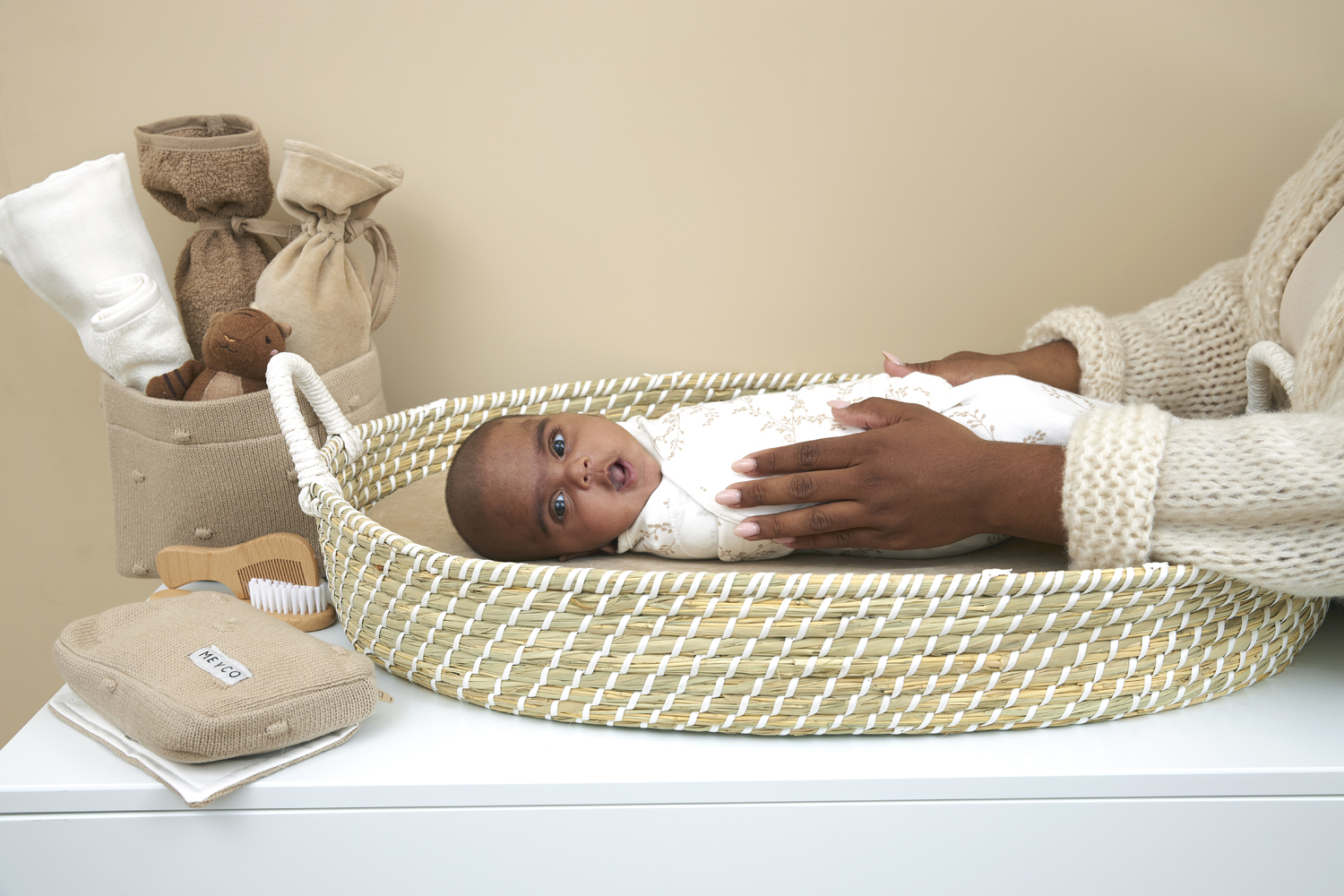 Swaddle Inbakerdoek 2-Pack Branches - Sand - 0-3 Maanden - afbeelding 7