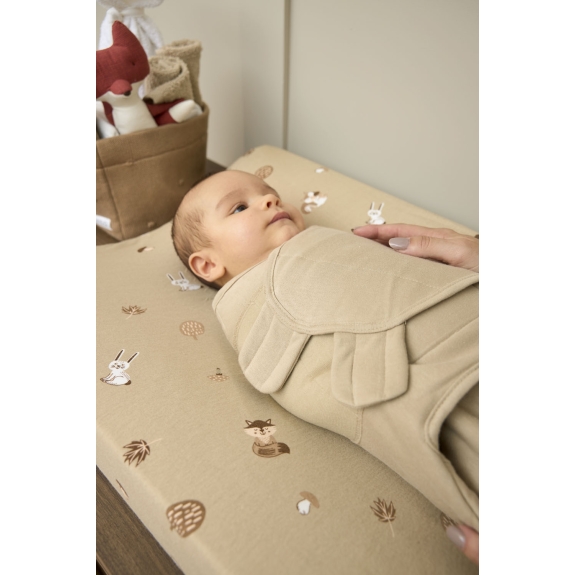 SwaddleMeyco Gevoerde Inbakerdoek - Sand - 0-3 Maanden